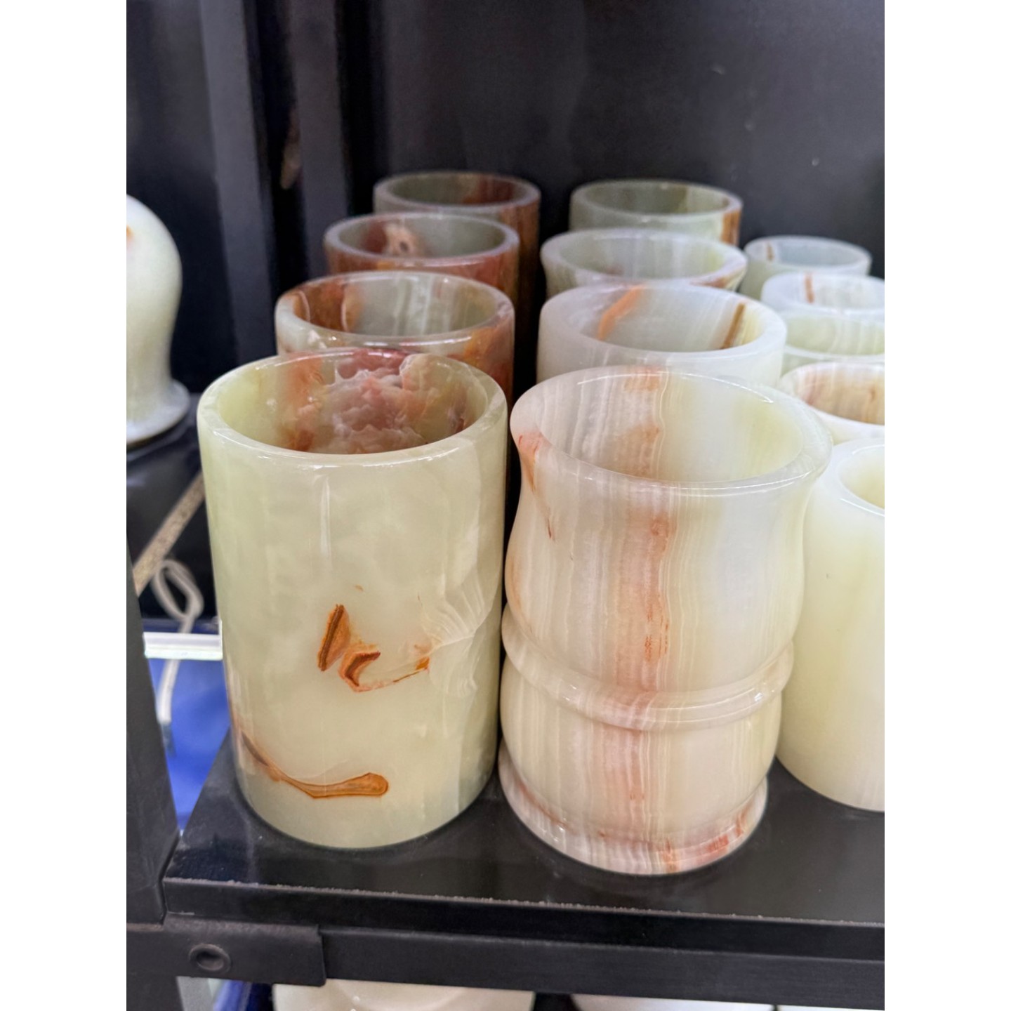 گلدان استوانه ای مرمر سنگی