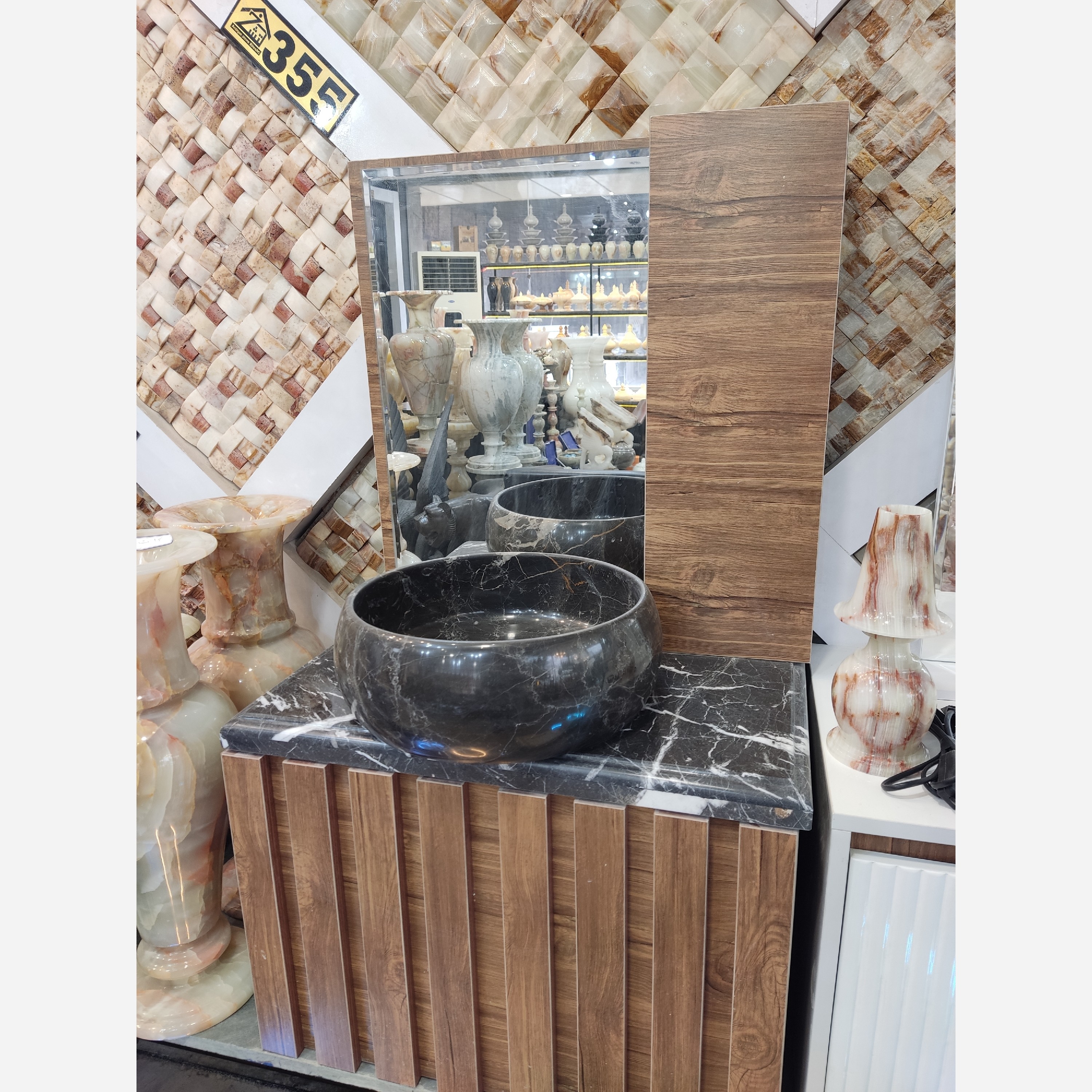 روشویی سنگی کابین دار